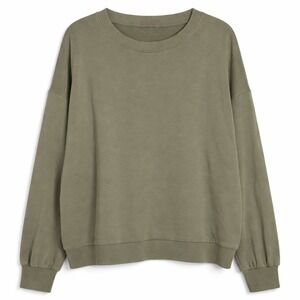 NUUDS Crewneck Sweatshirt Olive Green Size 2XL Men Casual Cotton Minimalist